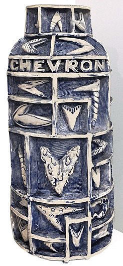 Bill Hayes nz ceramic art, blueprint chevron