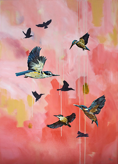 Kirsty Nixon NZ bird and landscape artist, acrylic paintings of landscape scenes
